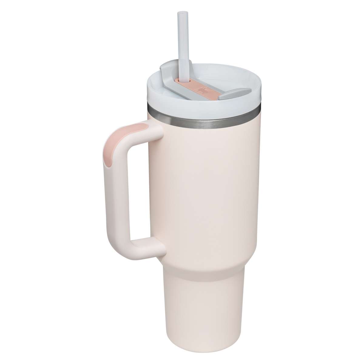 Stanley Quencher H2.0 FlowState Handled Tumbler Θερμός Ανοξείδωτο BPA Free 1.18lt Rose Quartz